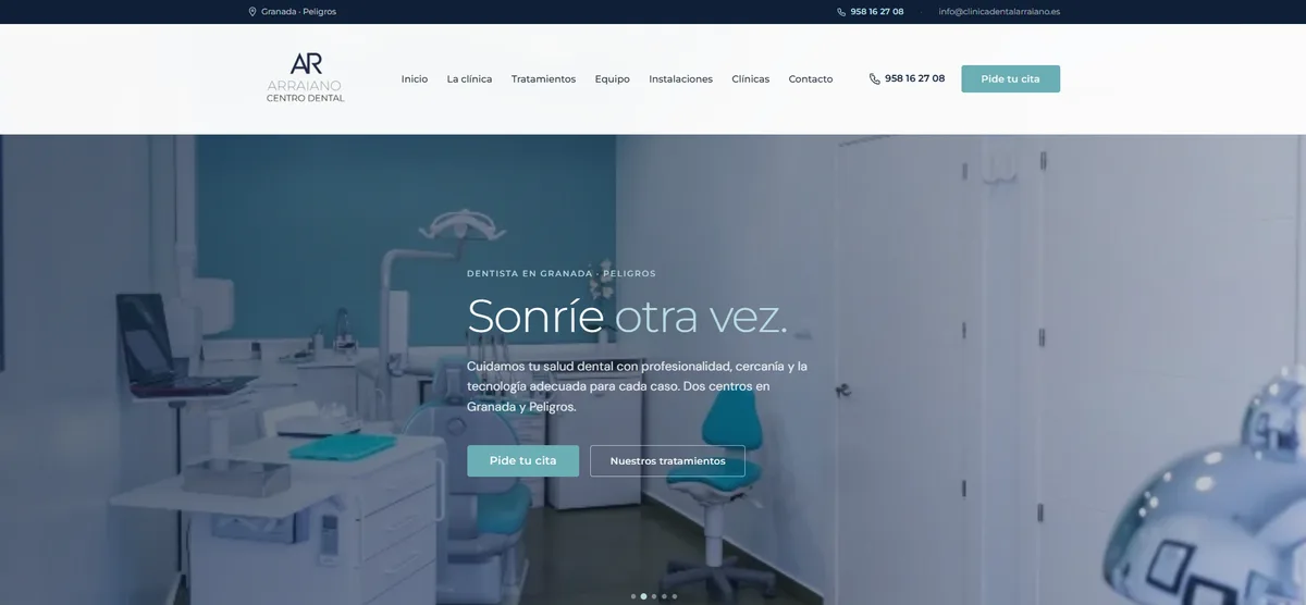 Arraiano Centro Dental: sitio web diseñado por Argentia Web Design