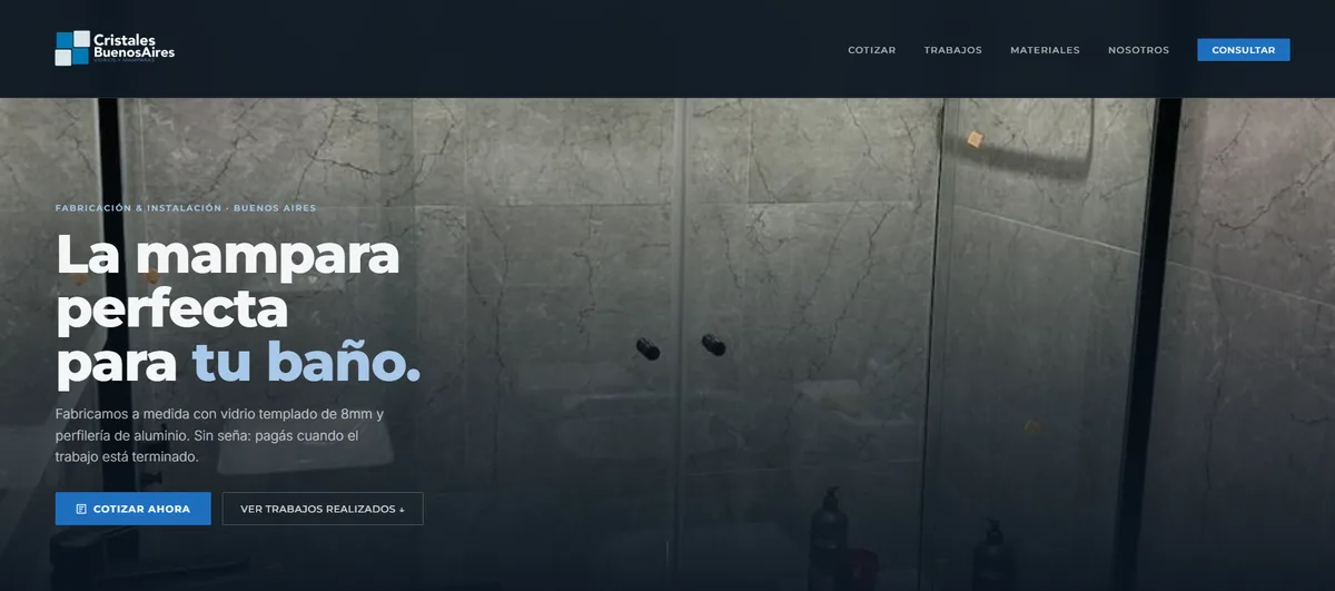 Cristales BuenosAires: sitio web diseñado por Argentia Web Design