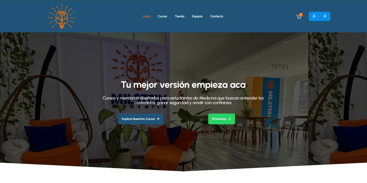Milstein Mentoría: sitio web diseñado por Argentia Web Design
