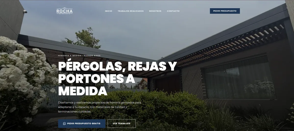 Rocha Herrería: sitio web diseñado por Argentia Web Design
