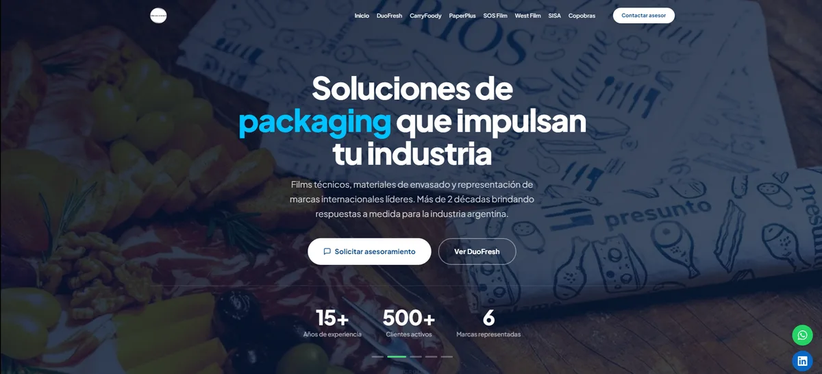 Soluciones en Envases: sitio web diseñado por Argentia Web Design